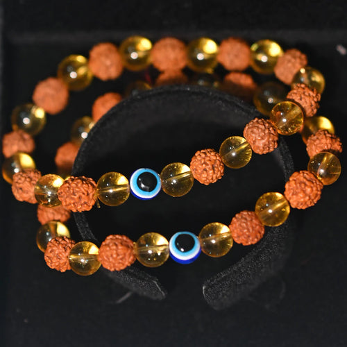 ✨ Buy 1 Get 1 Free |📿Rudraksha & Citrine Bracelet