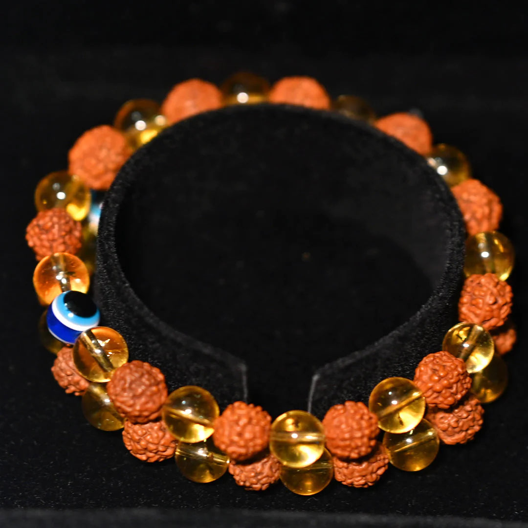 ✨ Buy 1 Get 1 Free |📿Rudraksha & Citrine Bracelet