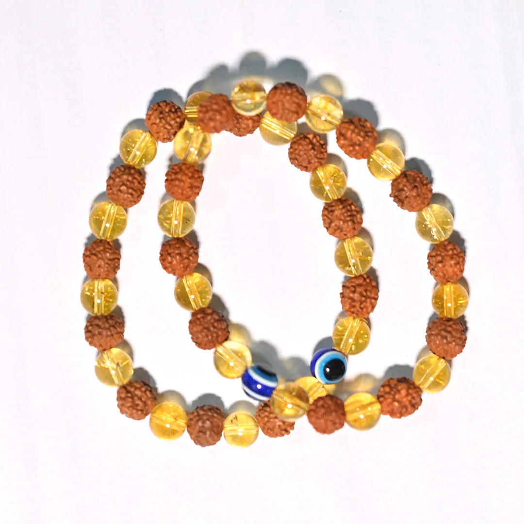 ✨ Buy 1 Get 1 Free |📿Rudraksha & Citrine Bracelet