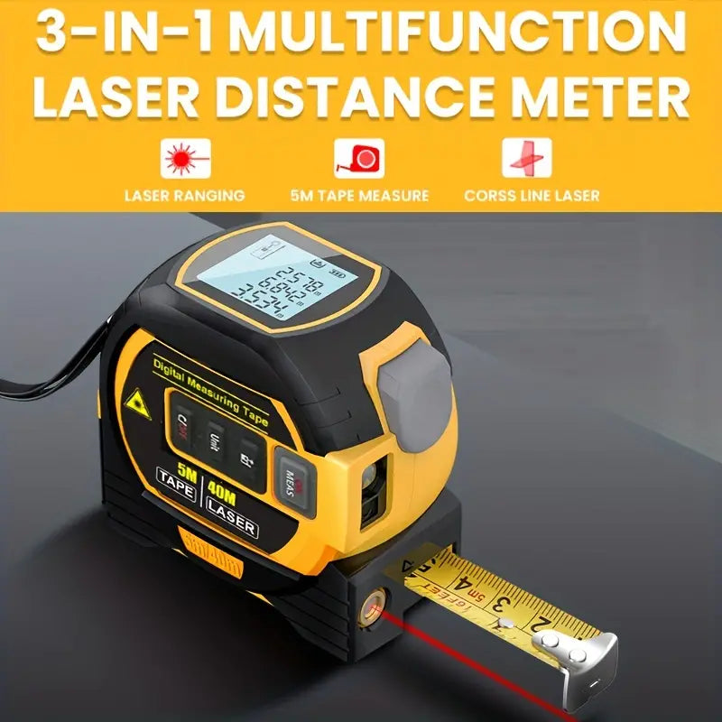 3 in 1 Digital Distance Range Multipurpose Laser Measure Tape ( BUY 1 GET 1 FREE )