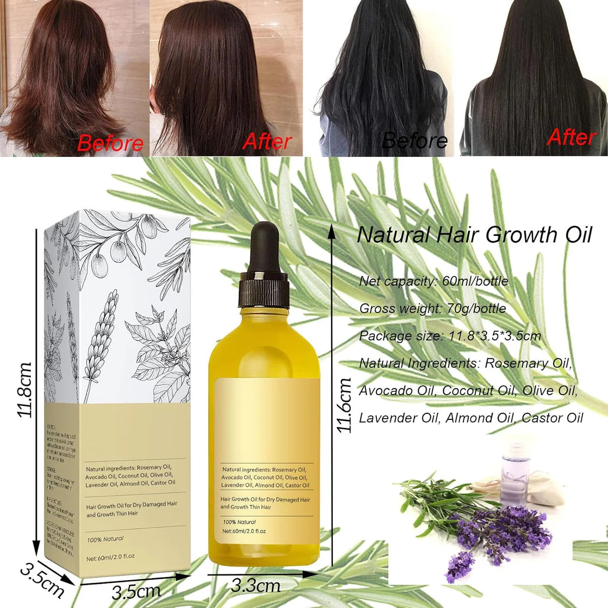 Veganick Natural Hair Growth Oil ( Buy 1 Get 1 Free )