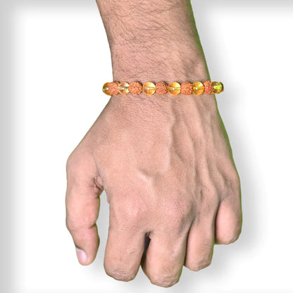 Citrine Crystal Rudraksha Harmony Bracelet ( Buy 1 Get 1 Free )